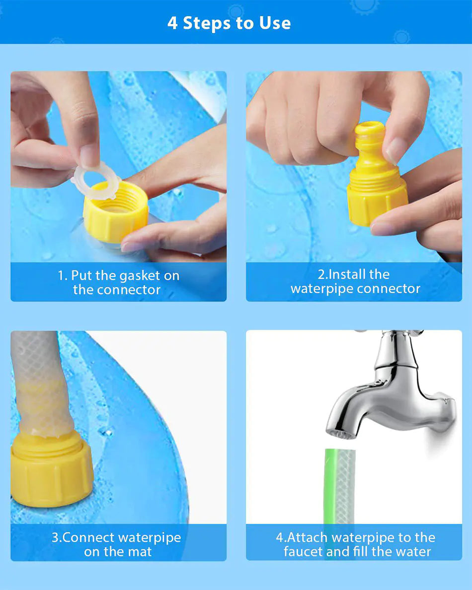 Waterspeelmat met fontein